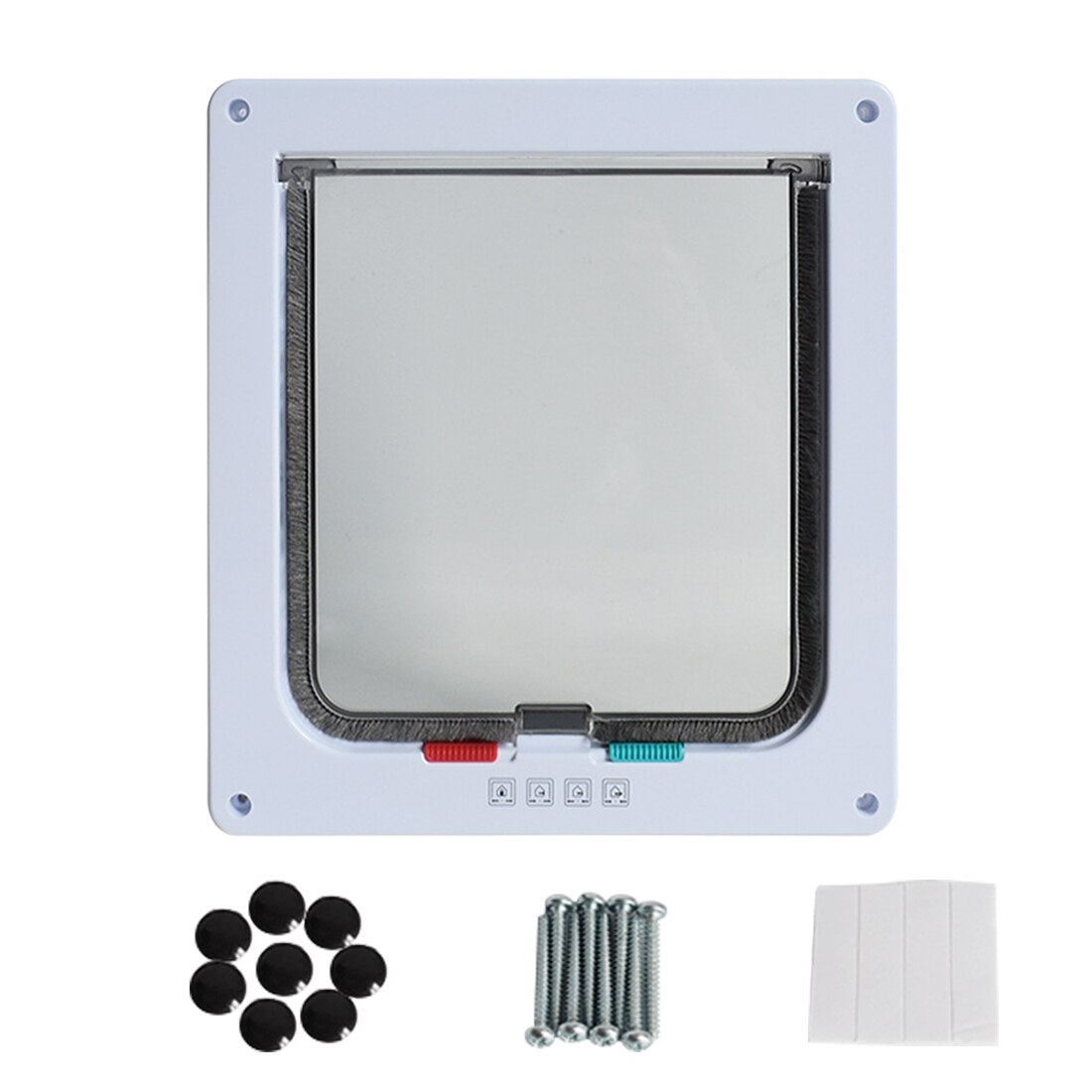 5 Colors Intellgent Control Dog Cat Doors Pet Cat Puppy Dog Gates Door Lockable Safe Flap Door Pet safety products: White / S