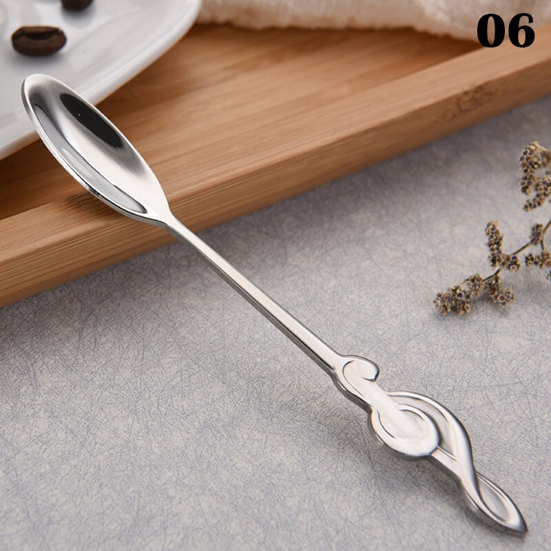 Cuchara creativa de acero inoxidable con forma de instrumento Musical, cuchara con mango de símbolo Musical, utensilios para beber café, vajilla: 06