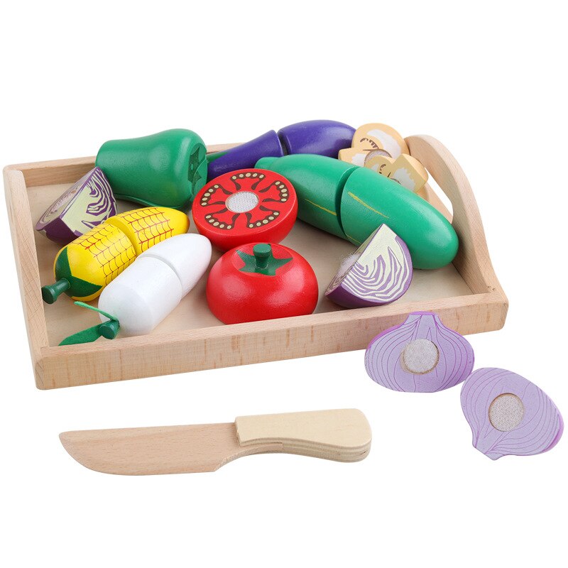 Per bambini di Simulazione di Frutta e Verdura di Educazione Precoce di Legno Ragazzo e Ragazza Giocattoli di Cucina Da Cucina Magnetico Combinazione Set Regalo: 10