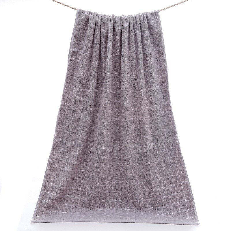 Toallas de felpa de algodón a cuadros para adultos toallas faciales de algodón o de baño de 34x75cm, color rosa, blanco y gris, 70x140cm