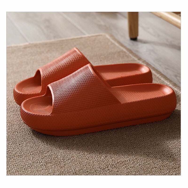 Unisex Bathroom Slidder Light Weight Comfy Indoor Slippers Man and Woman Summer Footwear: Orange / 37-38