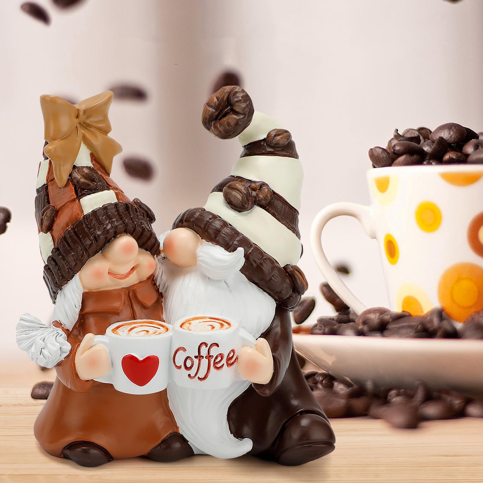 Kaffegnome kaffebar dekoration tilbehør forår sommer gnomdekoration efterår gnomdekoration hjem lagdelt bakke design