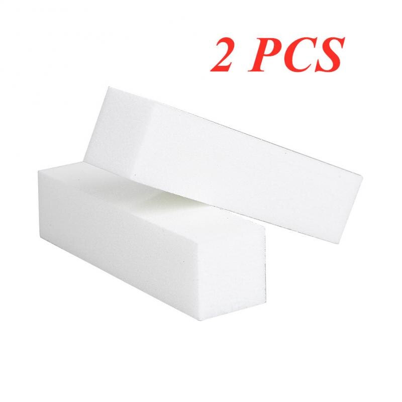 Pulidor de uñas blanco, bloque para pulir, pulir, pedicura, herramienta de Arte de uñas: 2 Pcs