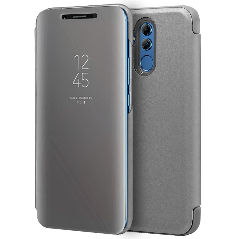 Huawei Mate 20 Lite Clear View Flip Cover Case Zilver