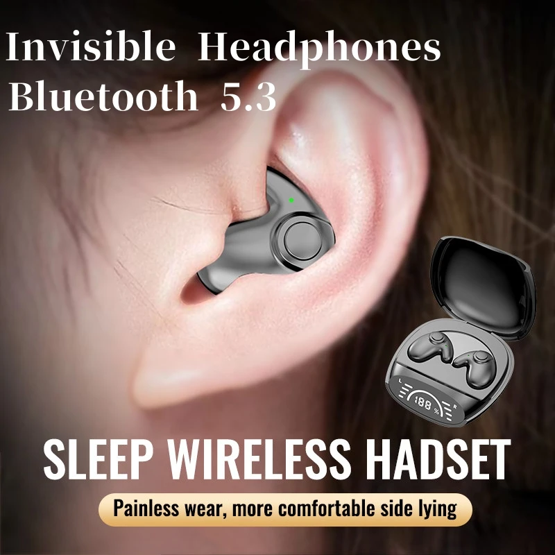 Słuchawki do spania Bluetooth 5.3 Bezprzewodowe niewidoczne słuchawki douszne TWS HD Call Stereo Redukcja szumów Bardzo długi czas czuwania dla wszystkich telefonów
