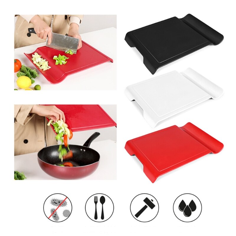 W3JA Multifunctional U-Shaped Cutting Board with Grooves Thicken Plastic Smart Non-Slip Meat Fruit Vegetable Chopping Plate