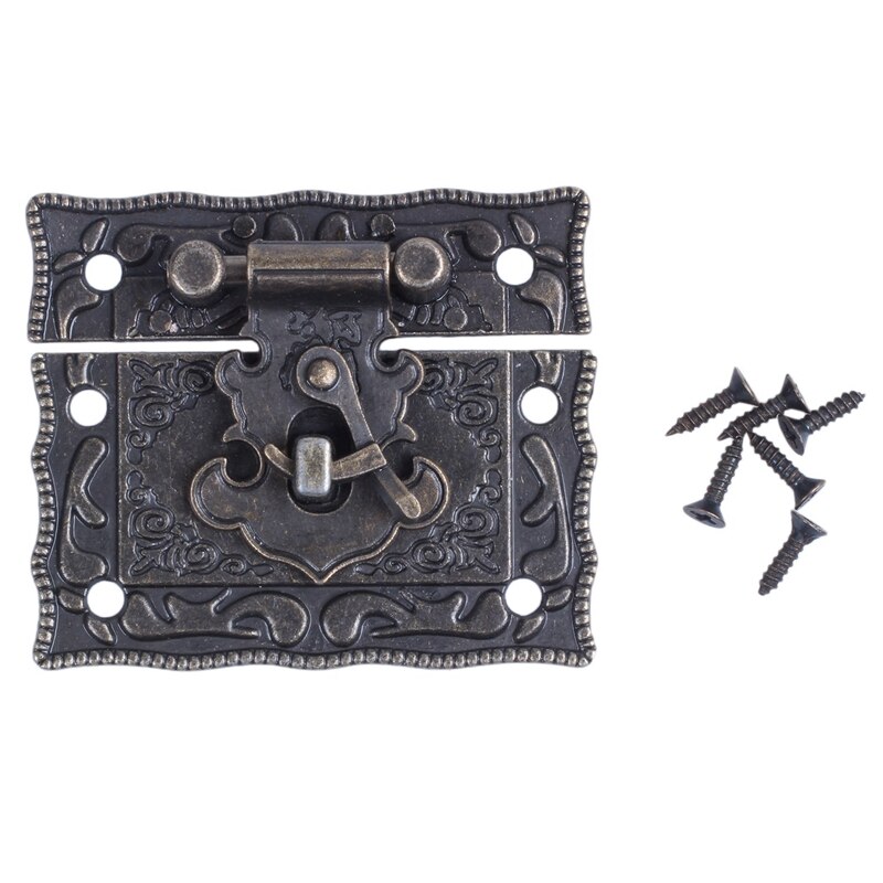 JFBL 2X Wood Case Chest Box Rectangle Clasp Closure Hasp Latches Bronze Tone