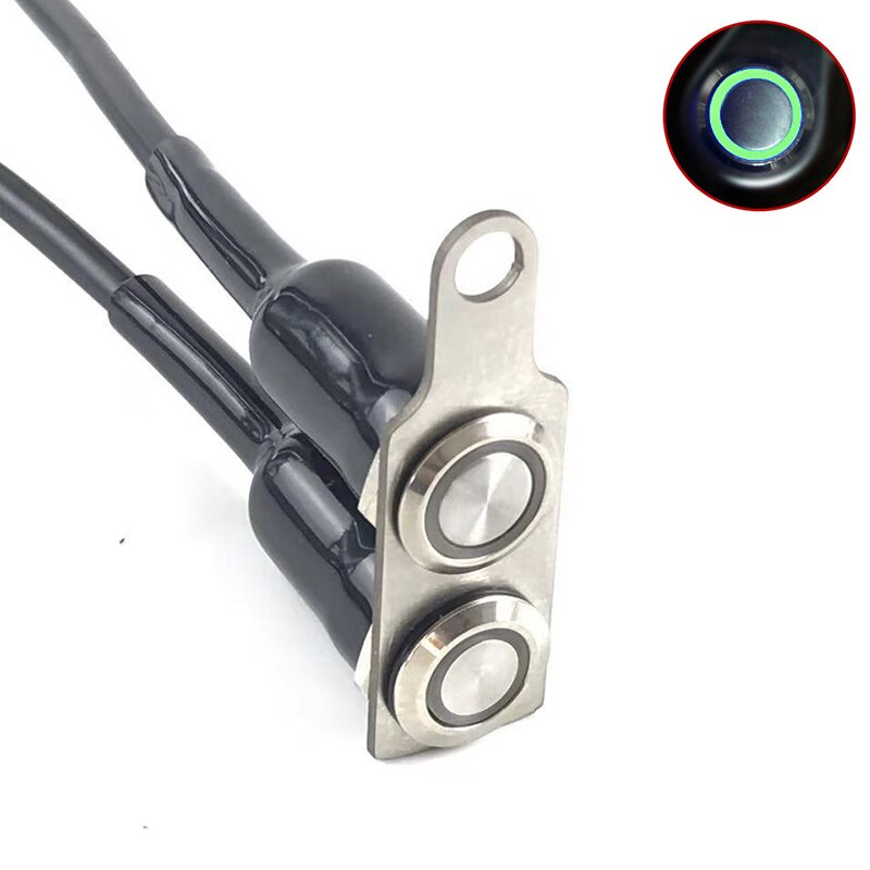 1pcs LED Motorcycle Light Handlebar Mount Push Button Switch 12V For General Hazard Fog Light LED Motorcycle Switch Handlebar: red light C