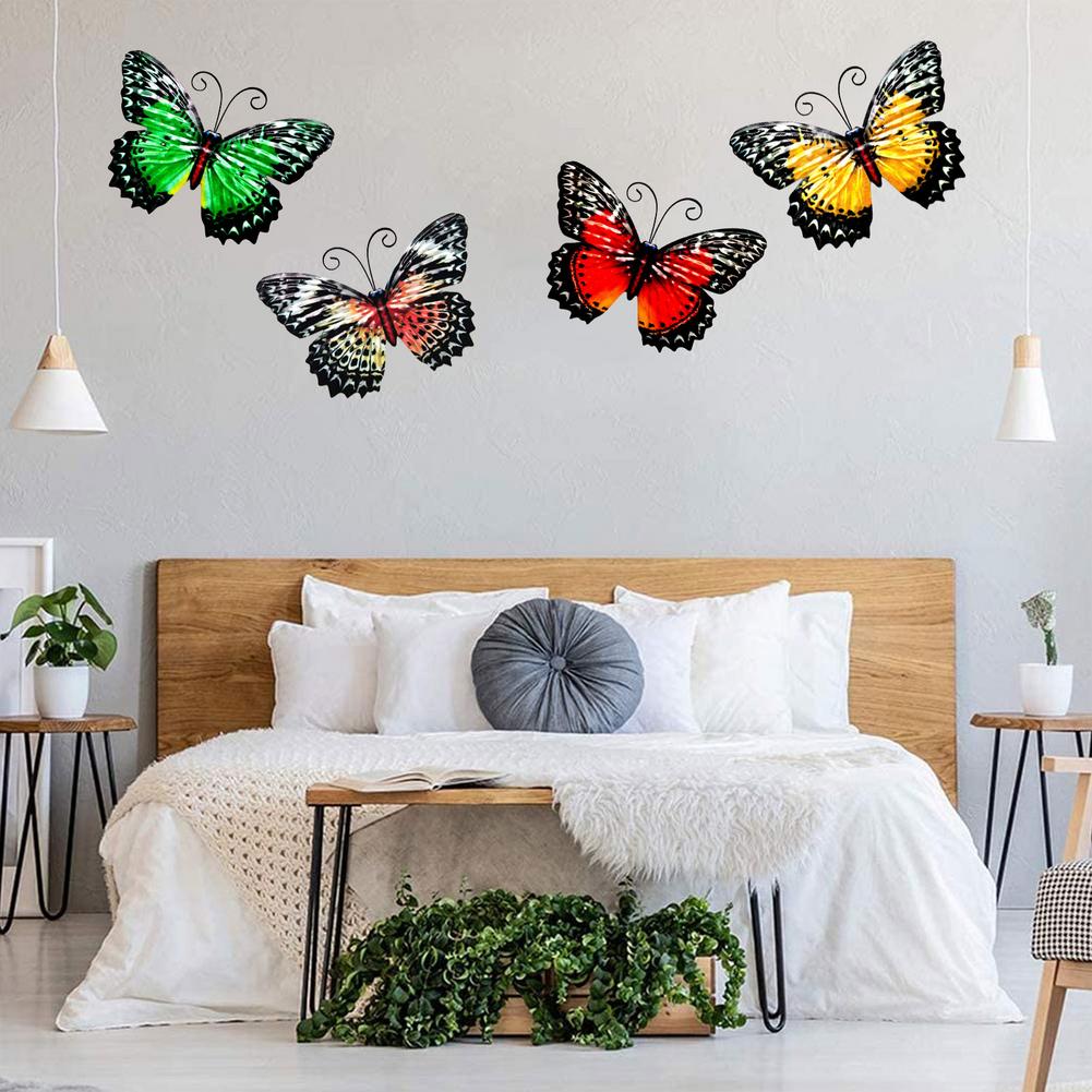 Style 3D Metal Butterfly Decor Inspirational Garden Wall Decor Sculpture Fridge Stickers Room Decoration