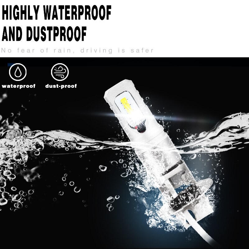 Gzkafolee 2 stuks  h3 led  h1 auto mistlamp lamp 1800lm 12v wit 6500k csp  y19 chip
