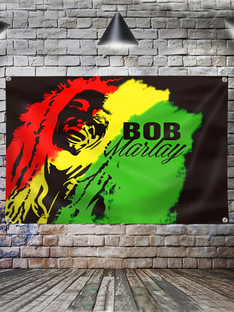 Leaf Rasta Lion Hanging Flag Banner Music Rock Reggae Jamaica Home Decoration Wall Art 4 Gromments in Corners 3*5FT 144cm*96cm: D / 3 x 5FT (96 x 144cm)