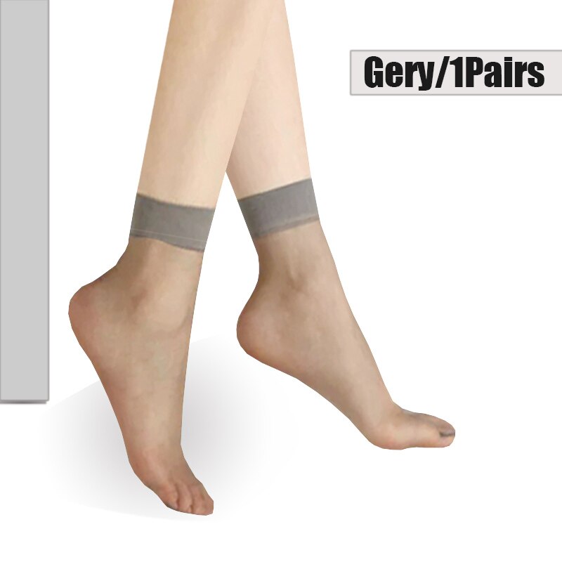 4Pairs Lente Zomer Fluwelen Zijde Vrouwen Sok Katoen Onderkant Avondmaal Zachte Klassieke Ultradunne Comfortabele Transparant Casual Sokken: 1Grey