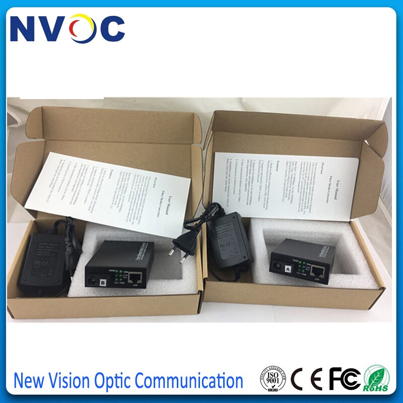 Gigabit Ethernet Media Converter,1.25Gb/s, Bi-Directional Single-Mode SC fiber,20KM,1000Base-LX to 10/100/1000Base-T