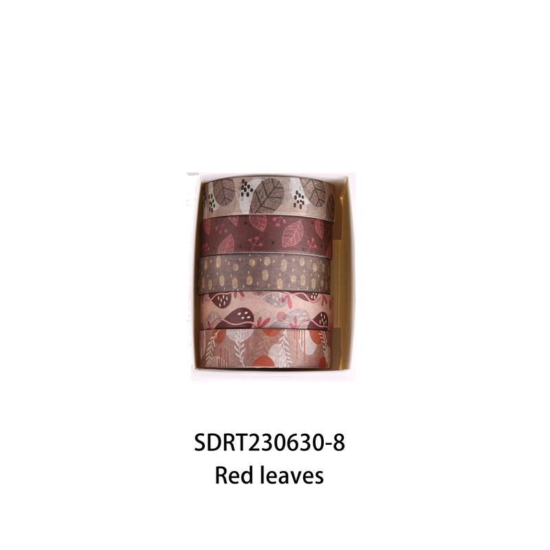 5 uds cintas Washi básicas Scrapbooking conjunto de cintas Washi suministros escolares Cinta Adhesiva Decorativa otoño papelería Cinta adhesiva: Borgoña