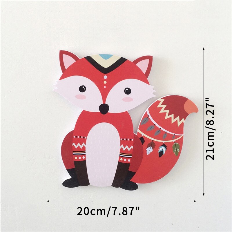 Style nordique enfants chambre ornements dessin animé animaux renard bébé chambre berceau décor enfant dessin animé Animal tête mur décor enfant: 9