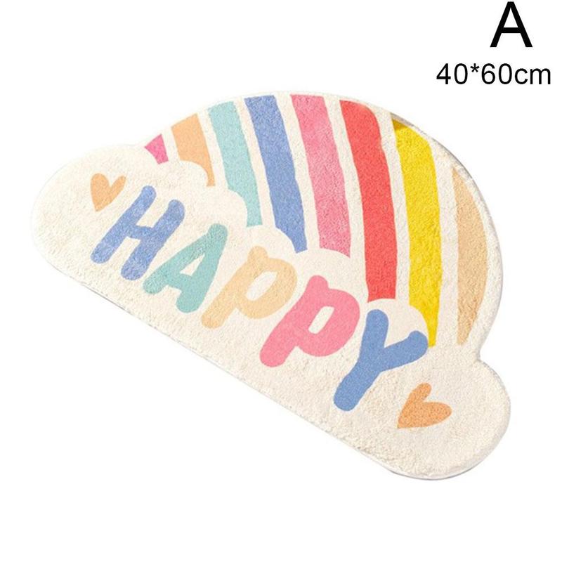 Thuis Regenboog Deurmat Halve Cirkel Vloermat Badkamer Deur Entree Antislipmatten Cartoon Kleur Tapijt Stofdicht Waterdicht Tapijt: A