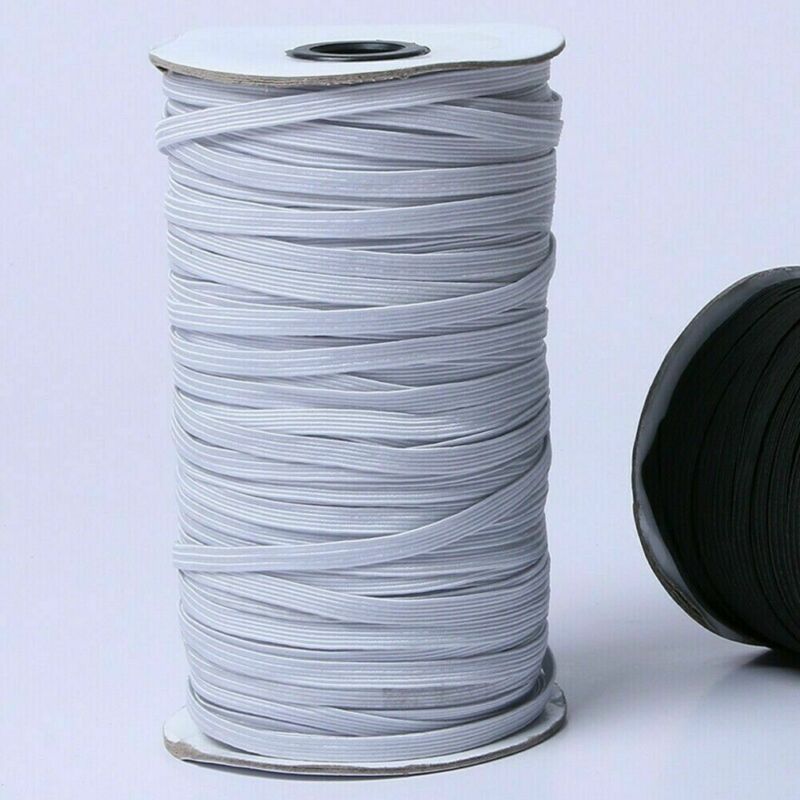Banda elástica plana de 100 yardas 90mm/120mm correa de goma elástica costura en blanco negro
