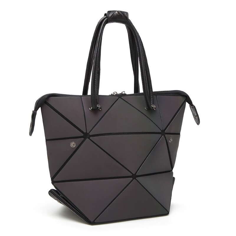 Bolso luminoso para mujer , bolso de cuadros geométricos plegado para mujer, bolso de mano informal a la , bandolera mensajero para mujer, Mochila