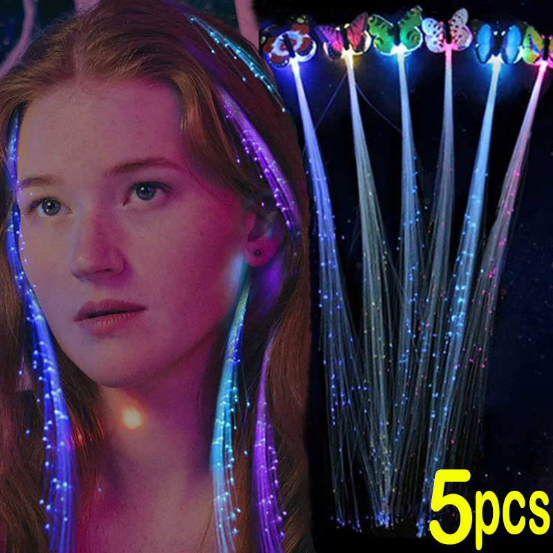 Frauen LED Haar Clips Schmetterling Leuchten Haar Geflecht Festival Haarnadeln Leuchtende Haarspangen Party Cosplay Blitz Haar Perücke Zubehör