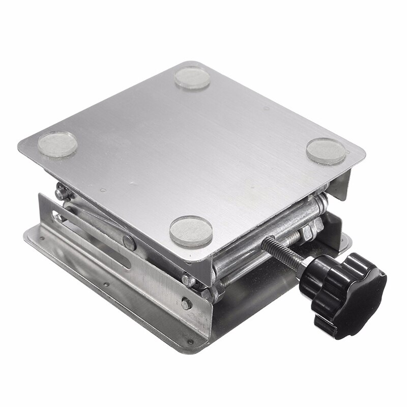Stainless Steel Lift Table Adjustable Woodworking Lab Stand Table Rack Lifting Platform Scissor Lifter Elevator Benches 10x10cm