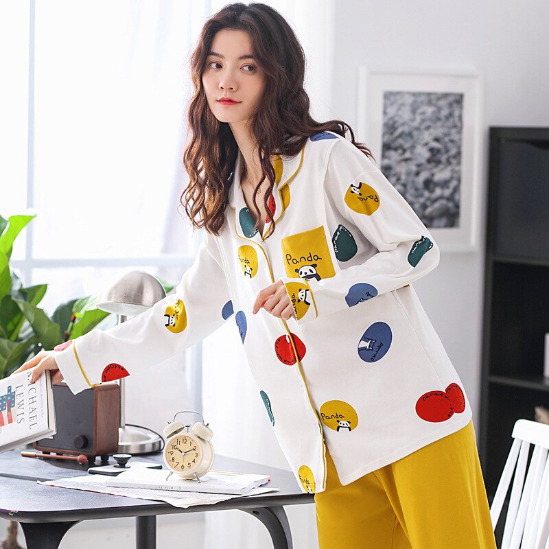 100% Cotton Sleepwear Pregnant Pajama Spring Autumn Long Sleeve Maternity Nightwear Nursing Pajamas For Pregnant Postnatal Women