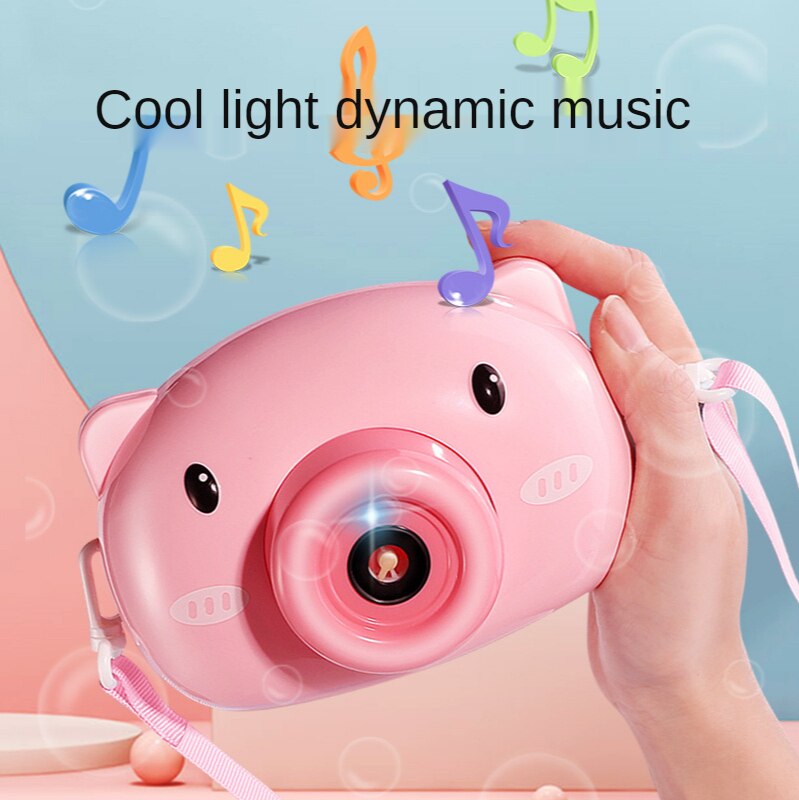 Cartoon Varken Dier Zeep Kinderen Bubble Maker Camera Machine Alle Elektrische Geconcentreerd Licht Kinderen Kerstcadeaus