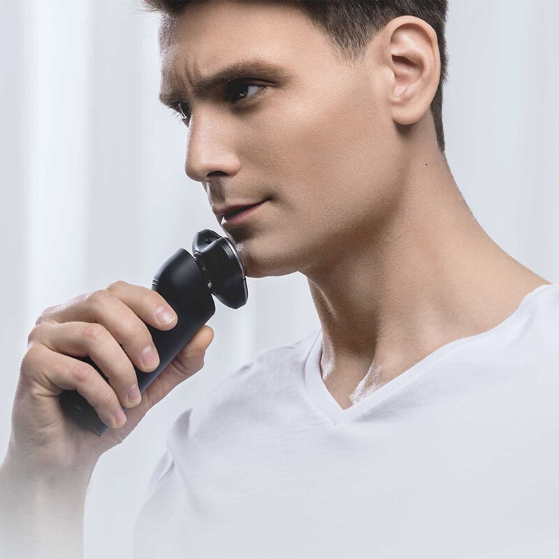 opprinnelig xiaomi mijia elektrisk barbermaskin bøye seg barberhode 3 tørr våtbarbering vaskbar hoveddel med til blader turbo+-modus behagelig ren