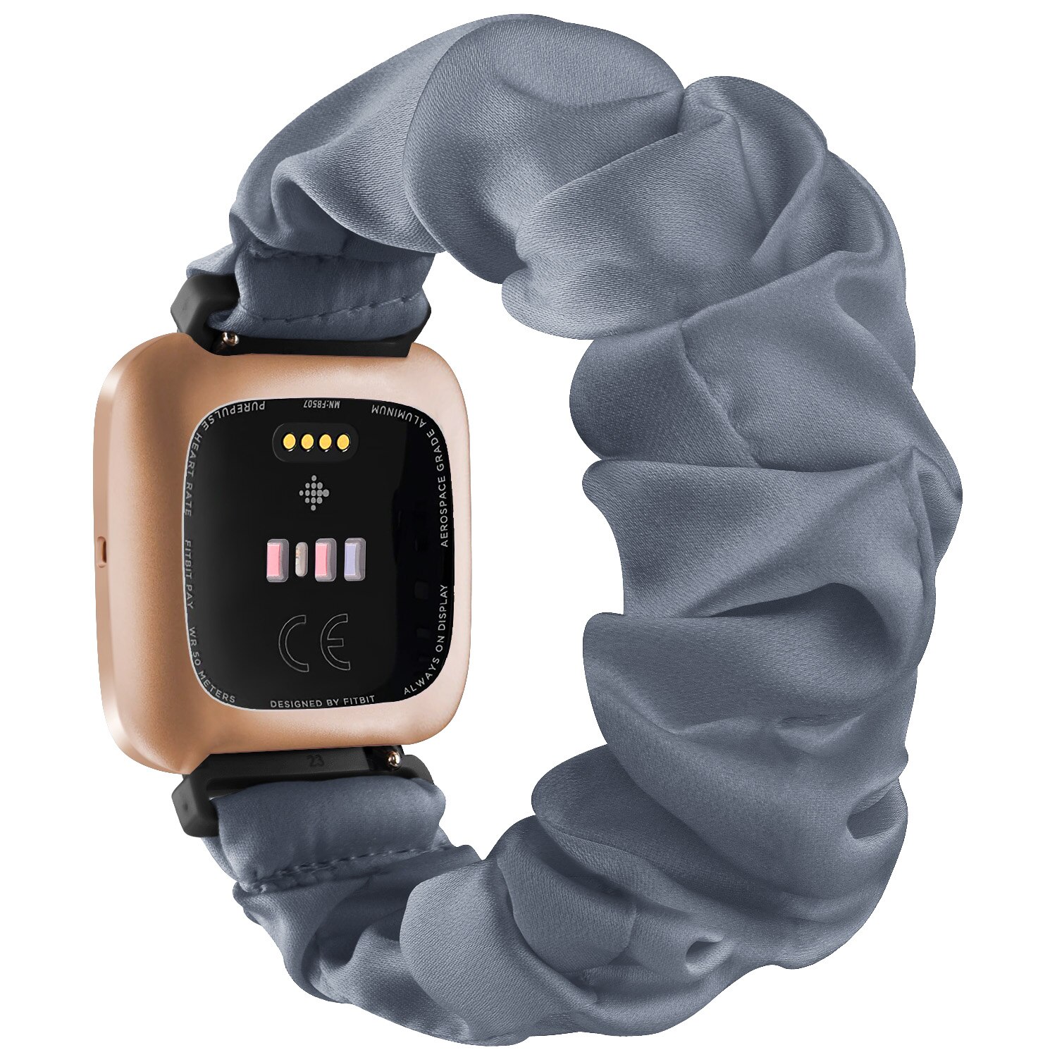 Elastic Fabric Bands For Fitbit Versa 2 Versa Strap Lite Soft Sport Strap Replacement Scrunchie Strap for Versa Versa 2 Band: Gray / Size S