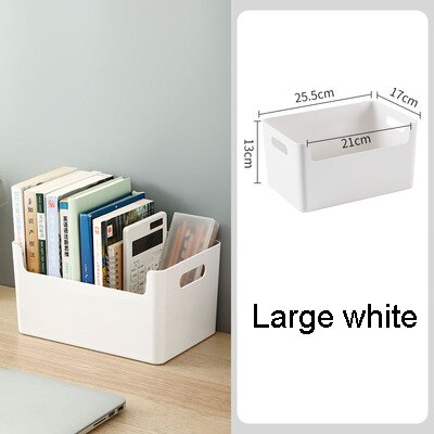 Badeværelse køkken tilbehør opbevaring organisation opbevaringskurv rektangulær opbevaringsboks væghængende rack køkken skuffehylde: Stor-hvid