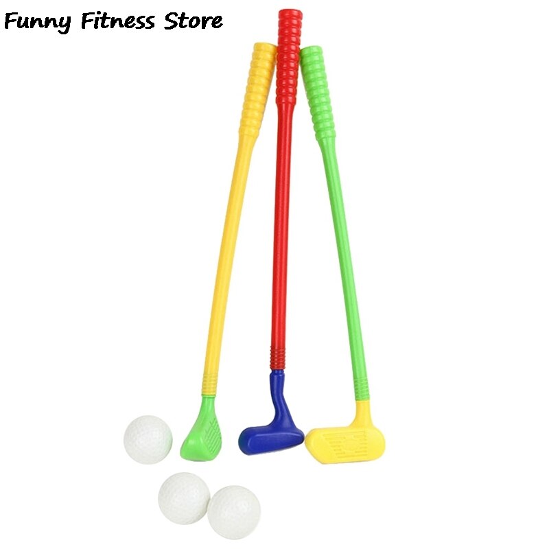 1Set Plastic Golf Speelgoed Voor Kinderen Grappige Sport Oefening Beginner Mini Putter Golf Club Kind Kids Bal Training Trainer set: Default Title