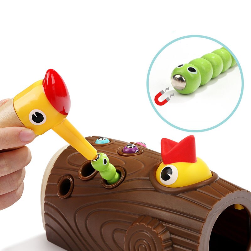 Cartoon Specht Magnetische Vangst De Worm Dier Voeden Kleine Vogels Kinderen Opvoeden Vissen Speelgoed Kit Kids Set