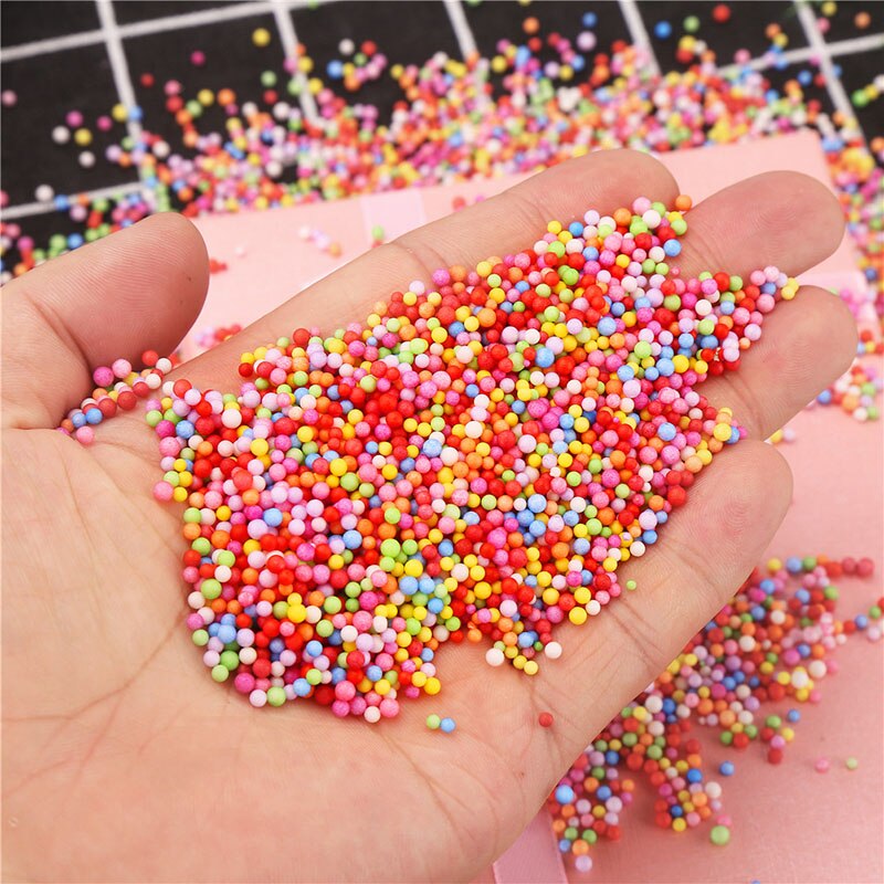 10g Snow Mud Particles Accessories Slime Clay Balls Small Tiny Foam Beads For Floam Filler For DIY Supplies 2-4mm Clay Kids toys