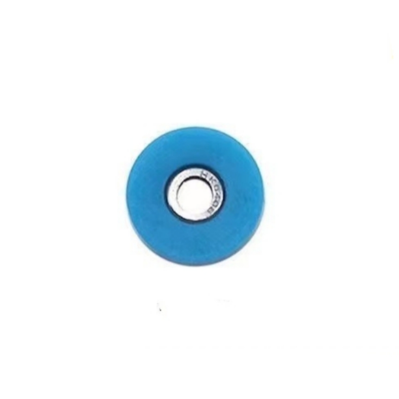 Calcador de rolo resistente ao desgaste de PTFE antirrugas para máquina de costura industrial, calcador universal de material grosso e fino: Marrom