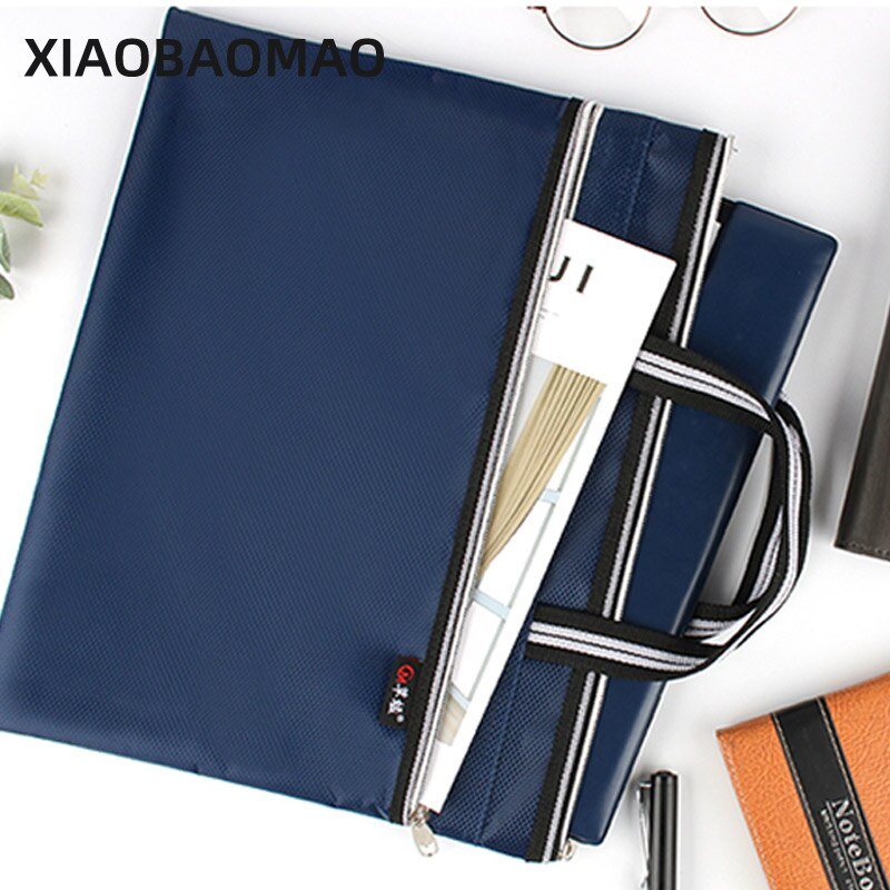 4 Color Commercial Business Document Bag A4 Tote file folder Filing Bag Meeting Bag Side Zipper Pocket office bags for documents