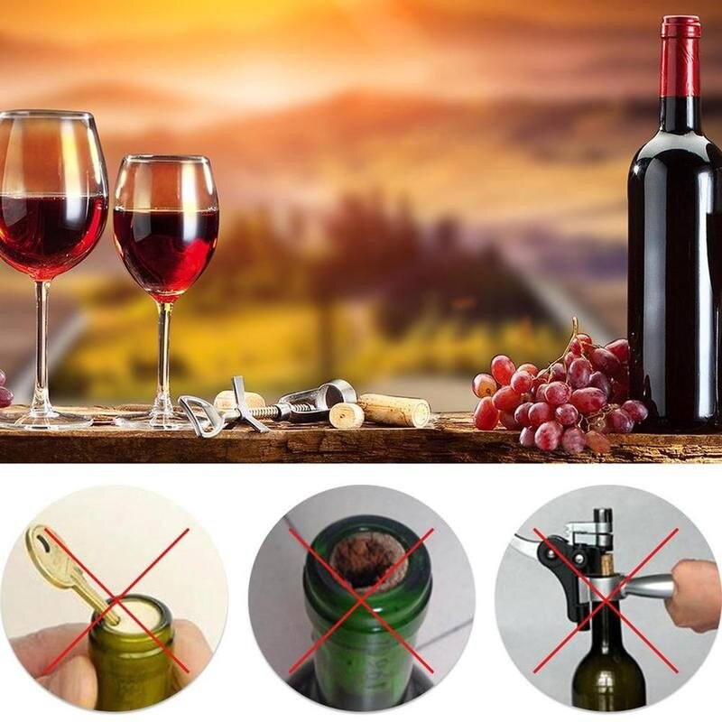 Two Prong Cork Corkscrew Wine Set Old Wine Corkscrew Warming Openers Portable Opener House Bottle Wine Wi S3F9