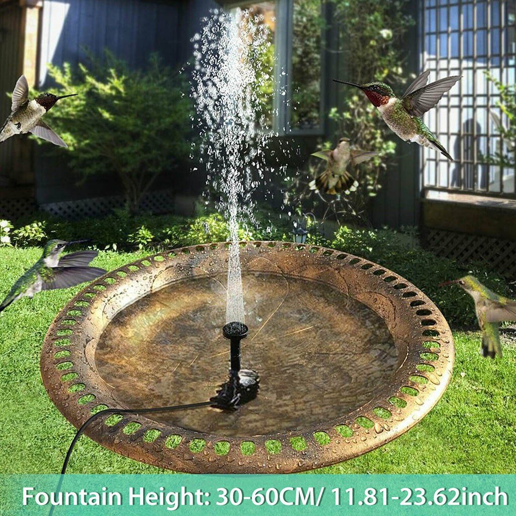 Mini Solar Power Water Fountain Garden Swim Pool Pond 30-60cm Outdoor Solar Panel Bird Bath Floating Water Fountain Pump Garden