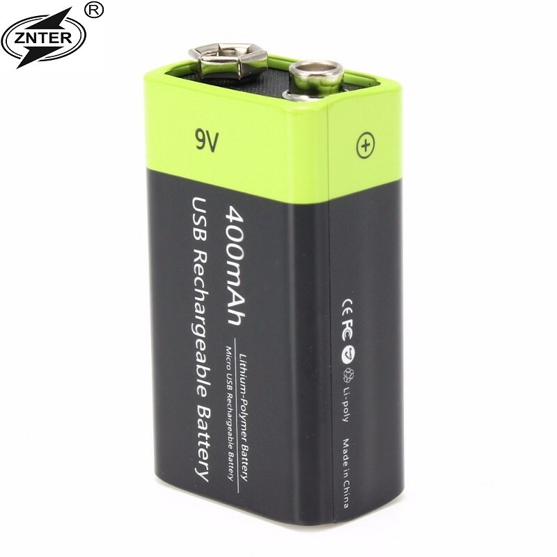 ZNTER S19 9 V 400 mAh USB Oplaadbare 9 V Lipo Batterij RC Batterij Voor microfoon