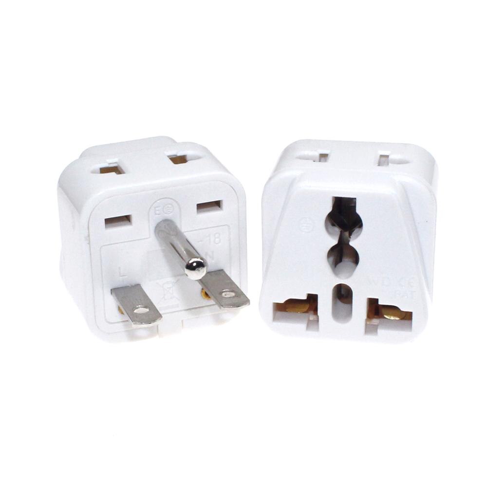 Universal EU/US/AU/UK To North American Nema 6-15P 1 Round, 2 Horizontal Pins Electrical Plug 10A 250V Home Converter