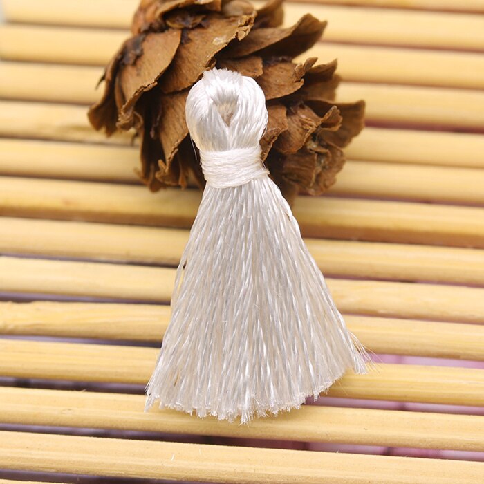 10pc polyester mini kwastjes diy thuis textiel gordijn kleding hanger knutsel kwastjes handgemaakte kwastjes maken stoffen decoratie benodigdheden: Wit
