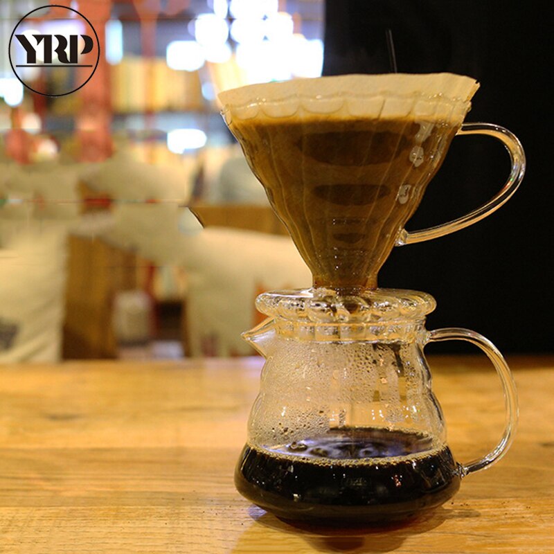 YRP 360ml 450ml 800ml V60 Giet Over Glas Bereik Koffie Server Karaf Drip Pot Koffie Waterkoker Brouwer barista Percolator Duidelijk Tool