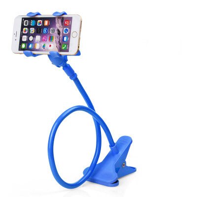 Universel paresseux support de téléphone bureau lit côté coloré Flexible Long bras pince support de téléphone pour iPhone samsung téléphone portable: Dark Blue