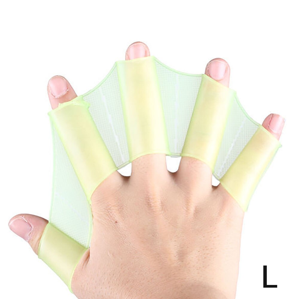 Natation main palmée grenouille Type Silicone Girdles natation main palmes palmes paume doigt palmé gants pour la natation apprentissage: YELLOW / M