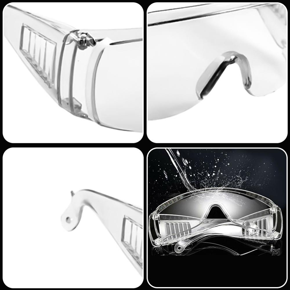 5PCS Safety Glasses Transparent Dust-Proof Glasses Working Glasses Lab Eyewear Splash Protective Anti-wind Glasses Goggles