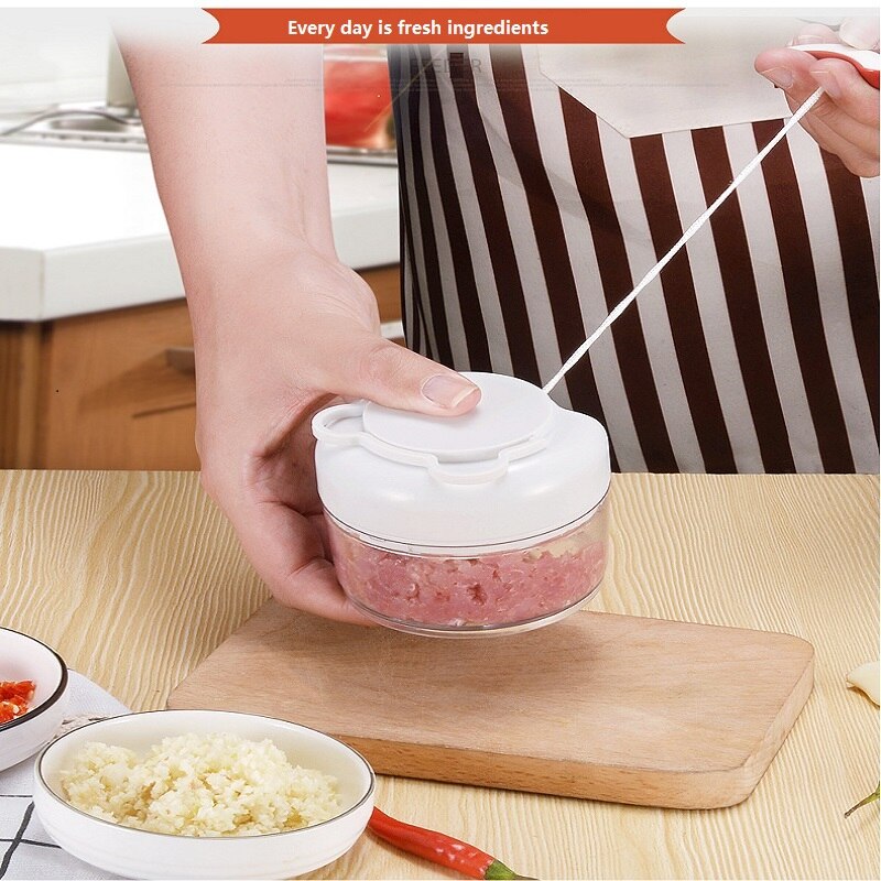 Powerful Meat Grinder Hand-power Food Chopper Mincer Mixer Blender to Chop Meat Fruit Vegetable Nuts Herbs