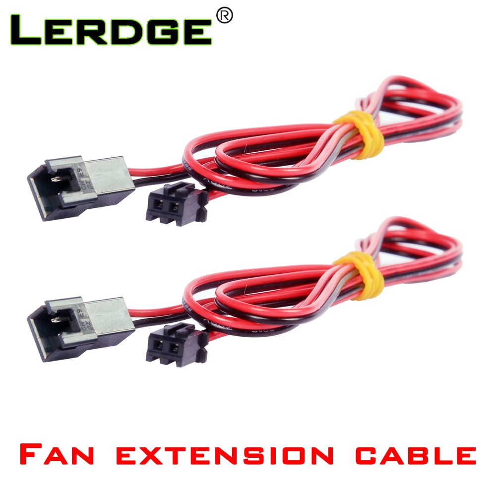 LERDGE 3D Printer Parts Fan extension cable 1M Wire And 2M Length Connection Line 2pin xh2.54 Female Male Connector 2PCS