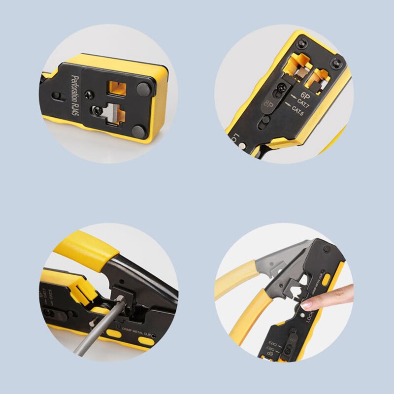 EZ Rj45 Pliers Crimper Cat5 Cat6 Cat7 Network Tool Rg Rj 45 Ethernet Cable Stripper Pressing Clamp Tongs Clip Rg45 Lan