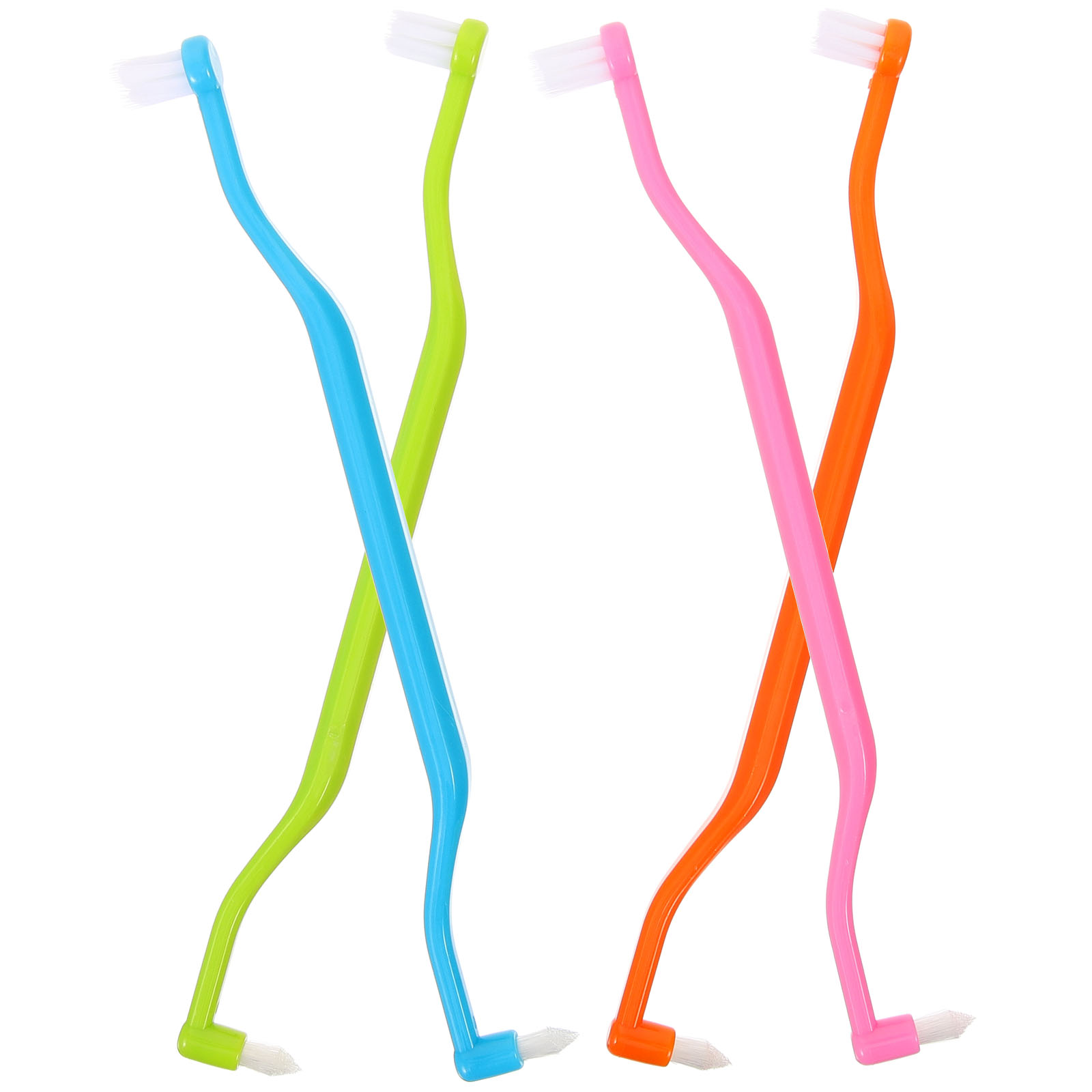 4-delig detailreinigingsgereedschap Gum End Tuft Tweekoppige tandenborstel Ragerborstels Compact met plastic