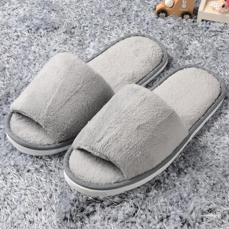 Vrouwen Mannen Thuis Anti-Slip Schoenen Zachte Winter Warm Sandaal Huis Indoor Slippers Indoor Home Slippers Warme Platte schoenen: Gray