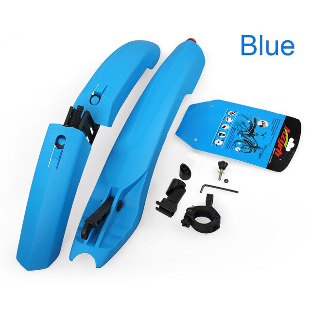 26 Inch Bike Fender Set with LED Taillight Flexible Front Rear Bicycle Mudguard Fenders Cycling Mud Guards Bicycle Wings: Navy Blue
