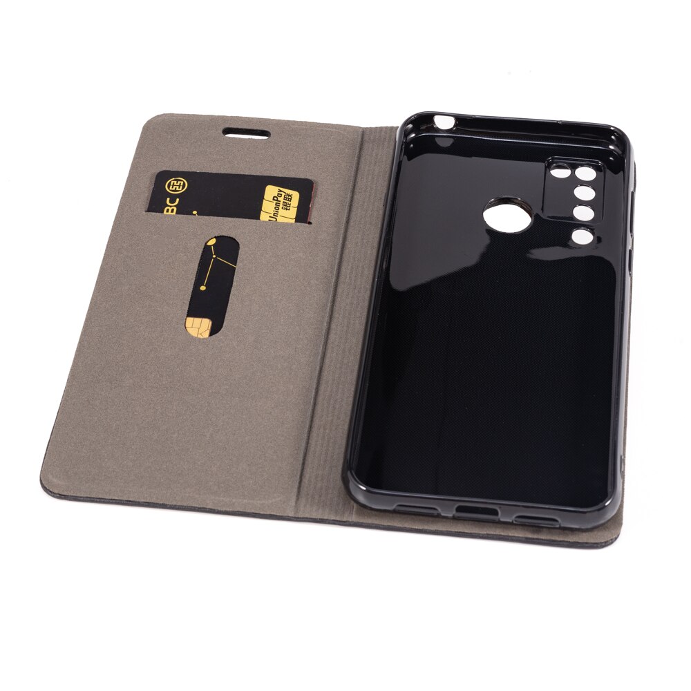 Wood grain PU Leather Case For Doogee N20 Pro Flip Case For Doogee N20 Pro Business Phone Bag Case Soft Silicone Back Cover